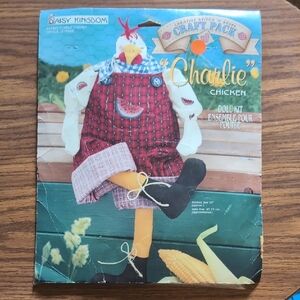 Vintage 1996 Daisy Kingdom Charlie Chicken Creative stitch 'n stuff Doll Kit
